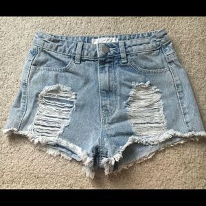 High Waisted Distressed Shorts